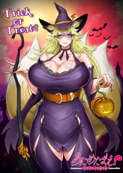 rebisdungeon:  Happy Halloween from Sidu, Kitsune Maiden! Probably you already know Kitsune Miko (Fox Shirine Maiden) from my comic “Anime-Tamae!” Her name is Sidu (紫都), and today she wears Halloween costume for coming Halloween! :D Yes, it is