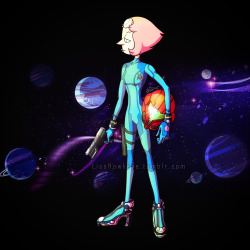 art-of-the-hawk:  Was playing Smash with my sis (Samus is her main) and noticed Samus’ suit under her armor looks alot like Pearl’s space suit so i decided to draw a Pearl as her badass space lady counterpart because i can 