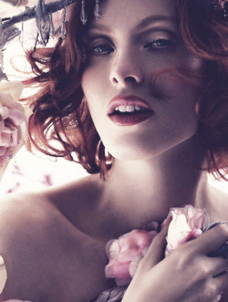 romanticnaturalism:  The legendary, flame-haired Karen Elson shines on the May 2013 subscriber’s cover of Harper’s Bazaar UK 