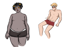peachyknight:  Sum sketchy davekat porn ( also karkat body type is my fav to draw)