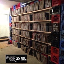 djmoneymike:  Garage shelves are done… About &frac14;th of my #vinyl #records #recordcollection #djmoneymike…. My nicer new indoor shelving setups coming soon…. 