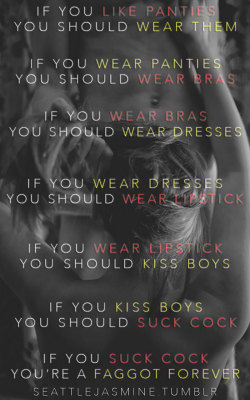 seattlejasmine:  http://seattlejasmine.tumblr.com If you like panties, you should wear them. If you wear panties, you should wear bras. If you wear bras, you should wear dresses. If you wear dresses, you should wear lipstick. If you wear lipstick, you