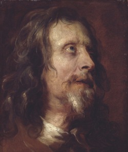 alaspoorwallace:Antoon van Dyck (Flemish, 1599-1641), Portait Study of a Bearded Man, after 1632. Oil on paper laid on canvas, 37.8 x 31.8 cm  