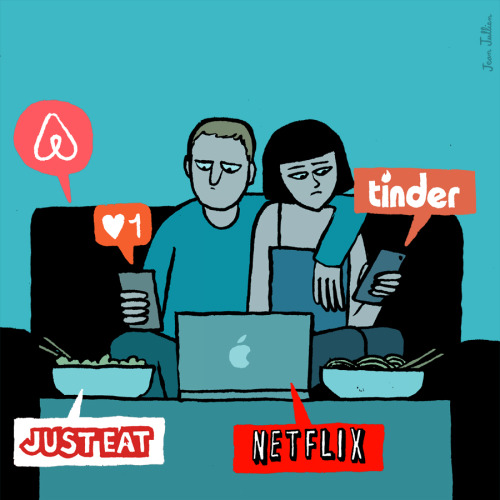 symphani:  azurea:  By Jean Jullien.  Wow.. This is really sad how accurate this is 