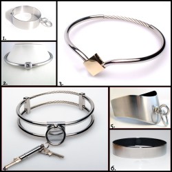 bedroombondage:  Which one of these stainless steel collars attracts you the most? Most of them have additional options like an O-ring, Swarovski crystal, different color locks, steel thickness, finish and so forth.. P.S. If you’d like to know more