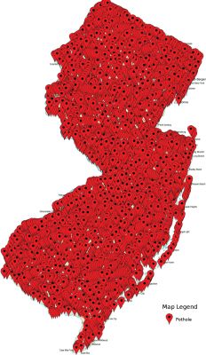 mapsontheweb:  Pothole map of New Jersey