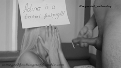 LAST ONE! For our favorite girl on Tumblr! nonamejustholes said: I want tagged in a picture or a sign that says Adina is a total fuckpig!!!!
