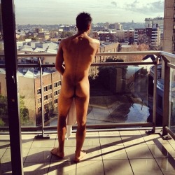 nudelifestyle:  nude at home balcony 