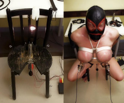 sarpedom:  decius-c:  The electroshock therapy chair was an appropriate tool to discipline all insubordinate slave girls. A few hours of painful treatment inside her cunt, rectum or optional inside both of her body orifices usually teaches all of them,
