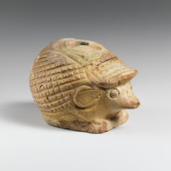 art-nimals: Greek Art, Faience aryballos (oil flask) in the form of a hedgehog, Metropolitan Museum of Art