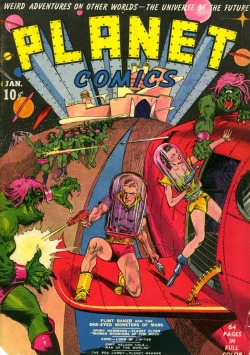 brudesworld:  Planet Comics #1 cover art by Lou Fine, 1940 