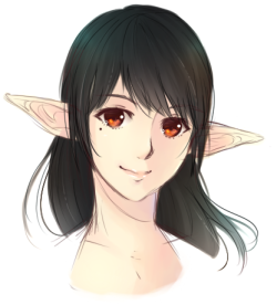 Sorasha Ashi, my lovely FFXIV character- I can&rsquo;t do her justice. One of the things I plan on working on after commissions are caught up, is definately hair, lighting (a big one) and I want to work on my eye coloring style. Everything always varies