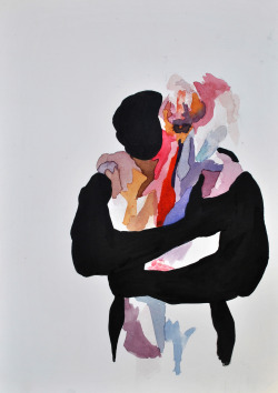 vale-agapi:  lovers watercolors on paper 