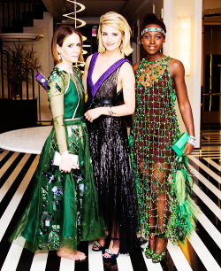 fionagoddess:   Sarah Paulson, Dianna Agron &amp; Lupita Nyong’o | Charles James: Beyond Fashion’ Costume Institute Gala - After Party (May 5, 2014)