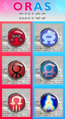 trinketgeek:  Here are some of my rings for ORAS, since I usually post pendants. :) Rings available at Trinket Geek: Team Magma ring / Team Aqua ring Groudon Symbol ring / Kyogre Symbol  ring  Primal Groudon ring / Primal Kyogre ring