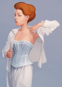 viivus:  I, too, have drawn Rosalind in a corset (and then gave up on painting the hands and most of the shirt).