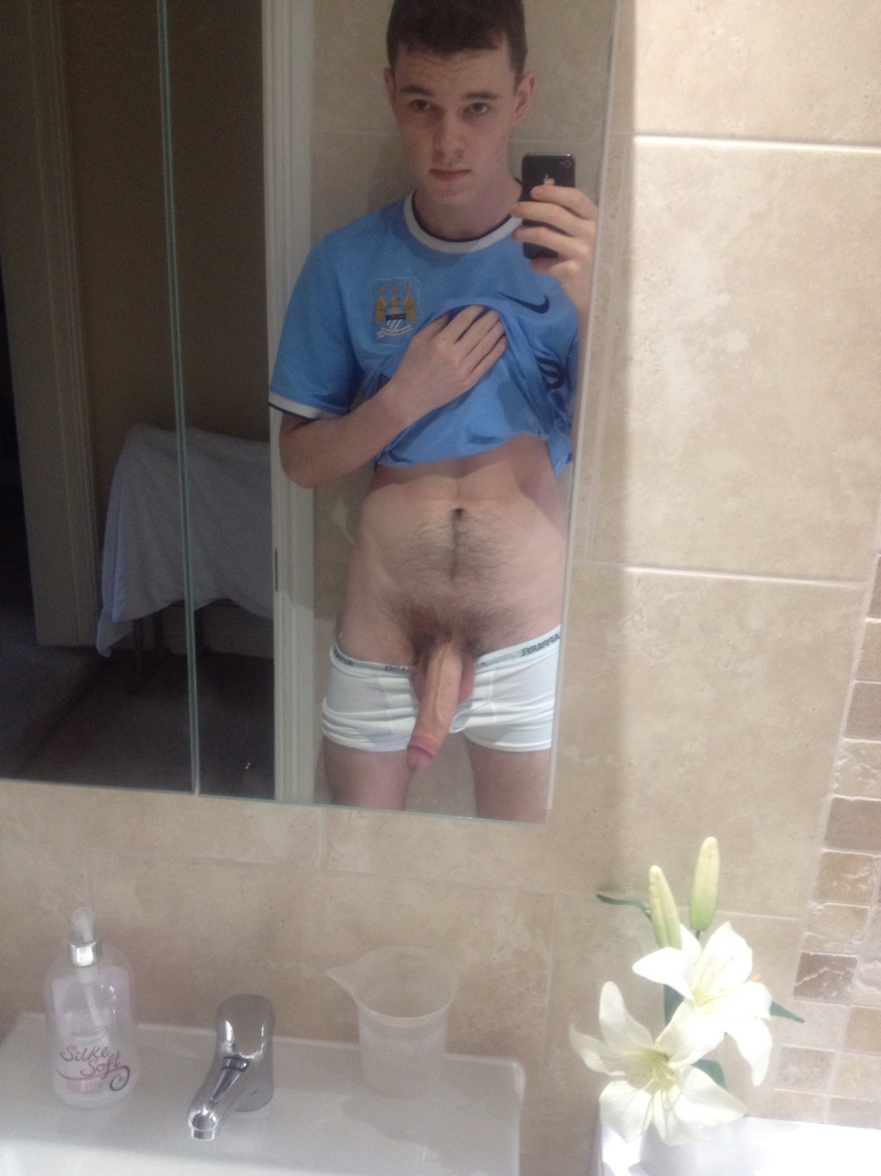 whitemasters:    ben from manchester in his fot top and ex girlfriends thong, seriously