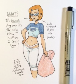 chillguydraws:  pinupsushi:  pinupsushi:  callmepo:  University Gwen.  Laundry day.  Old clothes.  Totally understandable.  Oopsie!  Doing laundry can be a long and boring chore…  Why does this keep getting better?I sure hope Ben doesn’t see this.