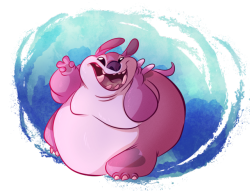 big-bellied-bunny-boy:  kibadoglover45: Experiment 520: Cannonball Took a break from work and doodled one of my favorite experiment from the Stitch series (not the anime one) Commission info  [[ Fave Pudgy experiment! Reblogging it here for the commission
