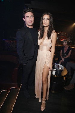 asoslive:  Emily Ratajkowski in a champagne dress, with a plunge neckline to make a Kardashian blush, promoting her latest movie We Are Your Friends with Zac Efron. 
