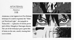 butachankawaii:  Okay so they said that Amaterasu cam cause someone’s eyes to bleed. But I bet Sasuke’s really strong now that he can use the amaterasu without bleeding his eyes, to burn a weapon which hurt his wife! Using such a complicated jutsu