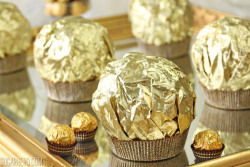 cherryseltzer:ragvinerust:yumi-food:Giant Ferrero Rocher Hazelnut Mousse Cakes This would be the ideal cake for me, just fyi.i just said, “WHAT????” out loud