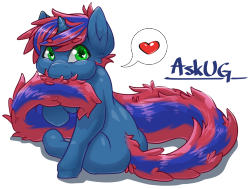 flickerfrostart:  Okay, so. This little doodle is for one particular person. AskUG, this is a thank you for always popping up in my tumblr notes. You’re a great follower. So, Thank you! I apologize if it isn’t A-quality, but I’ve never drawn pone