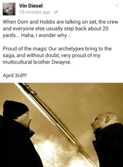 Fast-And-The-Furious:  » Vin Diesel Gives A Shoutout To Costar And Friend Dwayne
