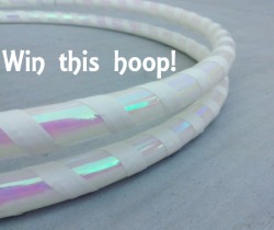 cheap-bliss:  cheap-bliss:  cheap-bliss:  bioluminescentprincess:  Giveaway time, wooOoohoo! Le Prize: A collapsible 3/4” HDPE “Pretty in Pearl&ldquo; hula hoop from dreamclub! &lt;3 Custom size, up to 36” :) (photos show hoop coiled down &lt;3)