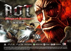 KOEI TECMO has just announced that the Shingeki no Kyojin Playstation 4/Playstation 3/Playstation VITA game will be titled “A.O.T. Wings of Freedom” for international markets and also become available on Xbox One and Steam!This version of the game