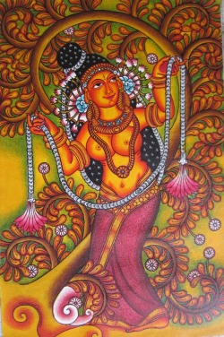 arjuna-vallabha:  Malini, kerala mural painting 