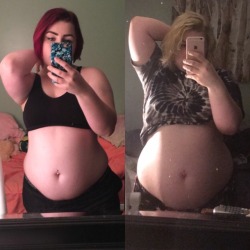 gothbelly:Left was from sometime this winter and right is me currently. I never realized how huge I actually am ?????? Fuck