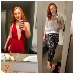 Glam Kim or Casual Kim? Which would you pick?  &hellip; #wickedweasel #blackmilkclothing #sweater #glam #casual #sheer #redhead #ginger #collar #leggings #thickthighs #thick #lazyfriday #datenight #selfie #selfies