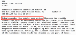 insert-nerdy-username-here: thehmarie1089:  your-reference-here:  This is from the forecast discussion of Major Hurricane Florence from this afternoon. As a meteorologist, when I saw this, my heart sank. They don’t use wording like this for every storm.