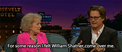blondebrainpower:  Betty White and Kyle MacLachlan on The Late Late With James Corden, 2015