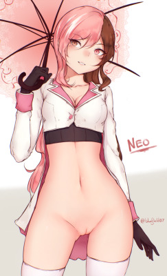 bluefield: character request #5, Neopolitan from RWBY,also made an nsfw version twitter - pixiv 