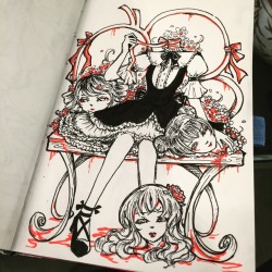 xtynn:  Goretober x Inktober day 2: decapitation  Inspired by Lolita fashion! ✨ 