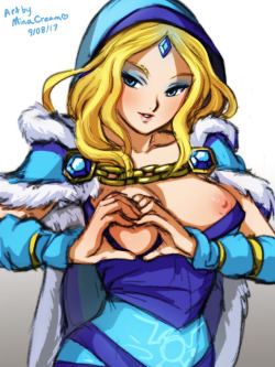 Crystal Maiden doing the heart-shaped boob pose~&lt;3  Commission meSupport me on Patreon  