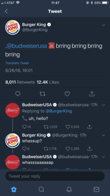 max-out-of-ten: catchymemes:  What a riveting conversation between the king and his drink of choice   This is what marketing has devolved into and it’s incredible how effective it is. 