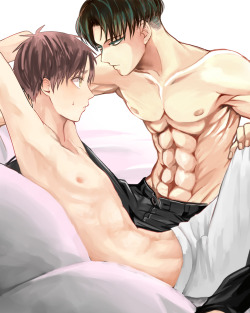 theheichouwesawthatday:  ereri-is-life:  mrsI have received permission from the artist to repost their work. Please DO NOT reproduce their work without proper permission!! { x }  foxicology THICK LEVI 