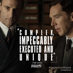 theimitationgameofficial:  Variety is calling The Imitation Game “impeccably executed.” See the film in select theaters November 28. 