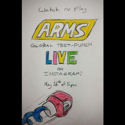 I&rsquo;m gonna be playing the Arms Global Punch out tomorrow at 5 PM (PDT) Live on Instagram, so come on down if you want to watch me try out Nintendo&rsquo;s new fighter!  #arms #nintendo #switch #nintendoswitch #armsglobaltestpunch #livevideos #livestr