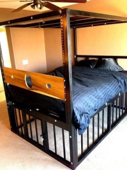 petslutofpleasurenpain4u:  passius:  passius:  I love the bed but fuck someone putting me in a.cage.  Oh hell I need that bed