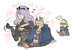 kynimdraws:   Here they are. THE SINTP (feat. distressed Leo) I might ship Niles with Corrin too but come on…these two are the perfect sinning power couple in Fates for me ;w; 