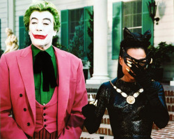 vintagegal:  Cesar Romero and Eartha Kitt as The Joker and Catwoman