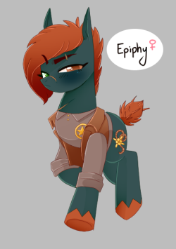 missromancedy:Sorry I haven’t updated past few days!! I’ve been distracted with life lol – but take this pony I just finished designing named Epiphy!She’s a ex-con train robber who got rescued by a old sheriff and soon enough took over his position