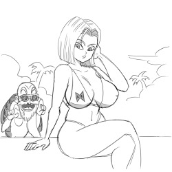  daltoniousmcadoous asked funsexydragonball: I usually don&rsquo;t fallow blogs that show cartoon characters gettin&rsquo; it on&hellip;.but goddamn it this blog is beautiful. I love you, no homo (if you are a guy). If I may, could you draw 18  Thanks!