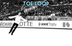 yuzuruhanyuedits: Figure skating jumps are identified by the way the skater takes off the ice. Here are simple ways to tell them apart, using layman-friendly terms.  There are 6 different types of jumps (in order of base value): Toe loop (T), Salchow