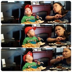 #berlinbenjamin making silly faces with #tita