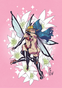 weremole:  I suddenly remembered the Bondage Fairies. BF is a very, very, very weird and lewd (and extremely well drawn) comic between the bug dicks and the whipping and the bug dicks but goddamn it Pfil and Pamila are adorable together. Manga Studio,